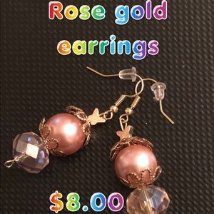 Handmade Rose gold earrings